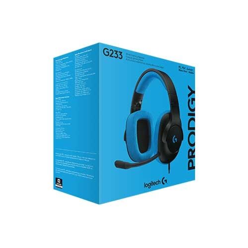 Logitech G233 Prodigy Wired Gaming Headset | Blue & Black | Best Headphones | Computer Accessories in Bahrain | Halabh