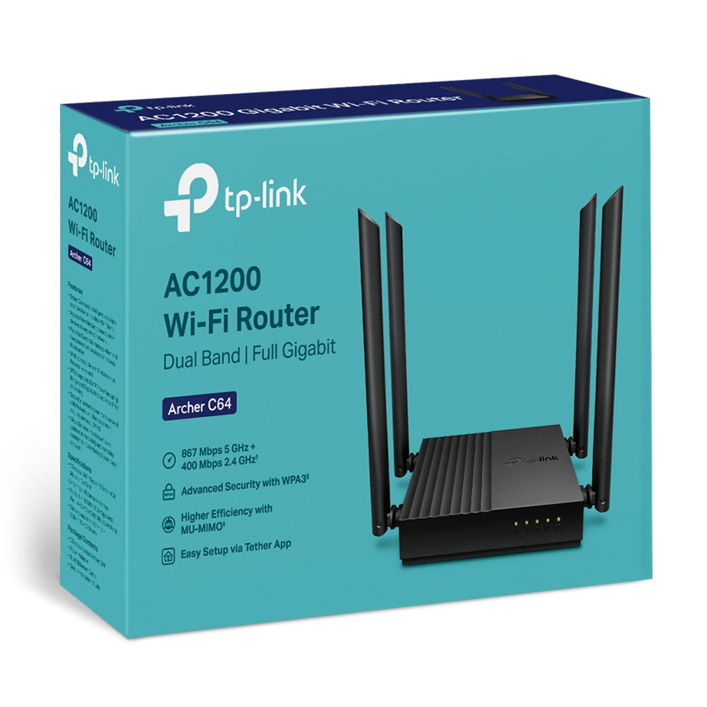 Tp Link Archer C64 Wifi Router | Dual Band Router | Best Router | Home Wifi Device | Networking Routers in Bahrain | Halabh.com