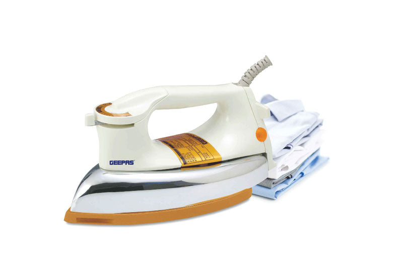 Geepas Automatic Dry Iron | reliable performance | lightweight | variable steam settings | safety features | stylish | even heat distribution | Halabh.com