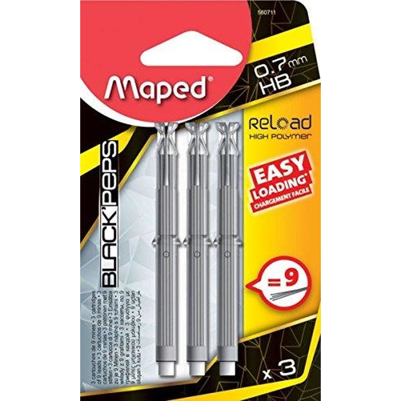 🔍  Mech Pencil Reload Lead Cartr 0.7mm Bls 3
