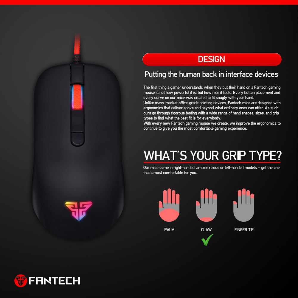 Fantech Rhasta USB Gaming Mouse Black - G10