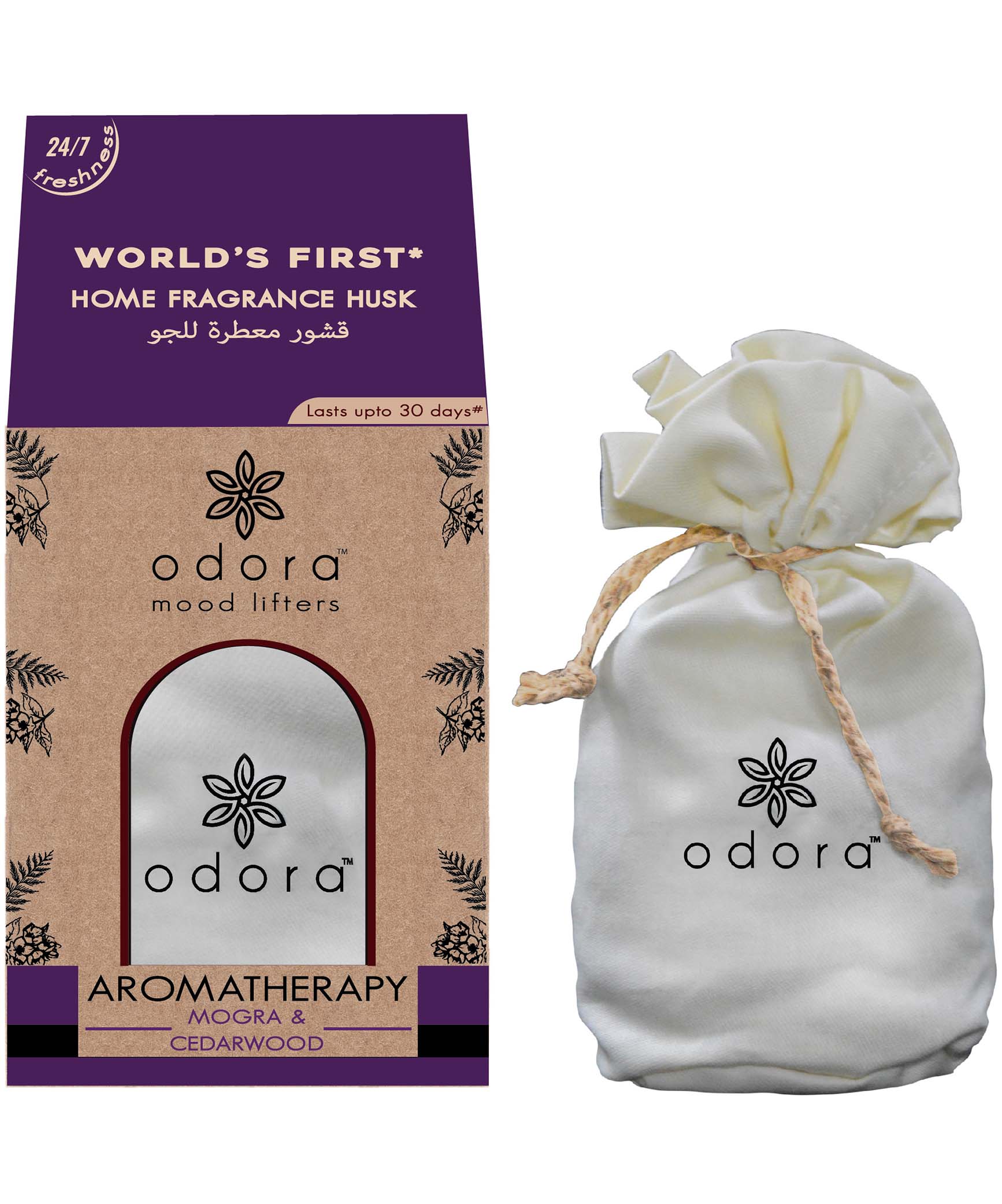 Odora Husk Mogra & Cedarwood Mood Lifters Home Fragrance Aromatherapy