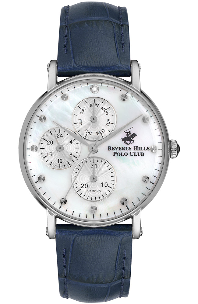 Beverly Hills Polo Club Blue Leather Strap Wome's Watch