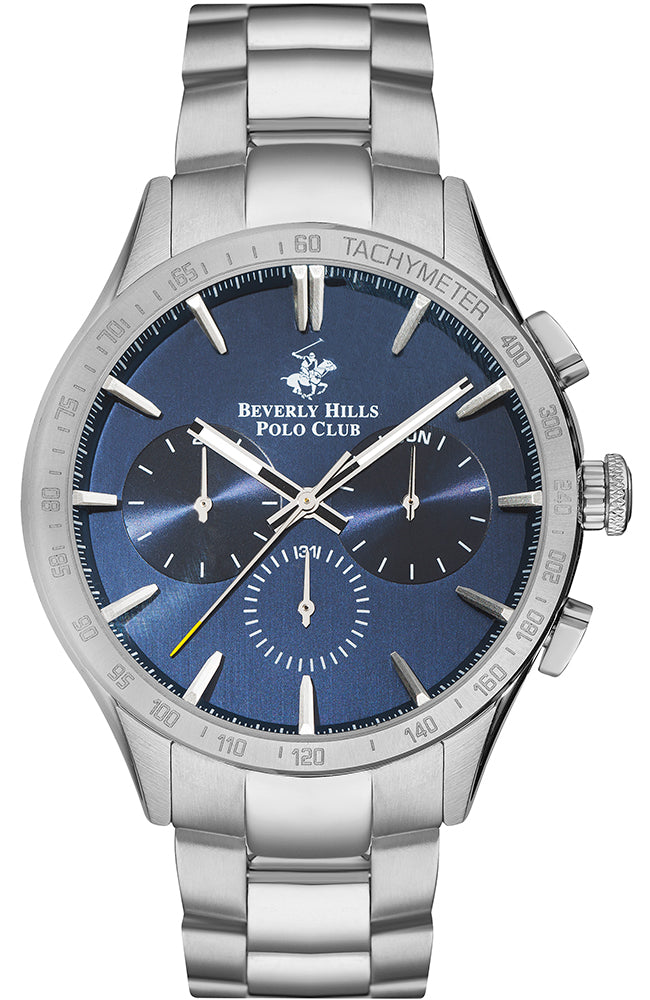 Beverly Hills Polo Club Men's Watch BP3250X.390 | Stainless Steel | Mesh Strap | Water-Resistant | Minimal | Quartz Movement | Lifestyle | Business | Scratch-resistant | Fashionable | Halabh.com