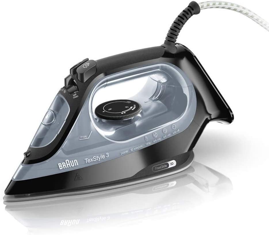 Braun TeXStyle Steam Iron Black | reliable performance | lightweight | variable steam settings | safety features | stylish | even heat distribution | Halabh.com