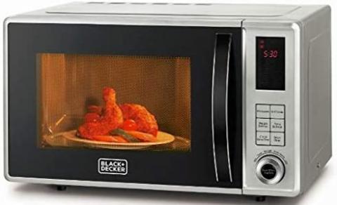 Black and Decker Microwave Oven With Grill | Capacity 23L | Power 800W | Color White | Best Kitchen Appliances in Bahrain | Halabh