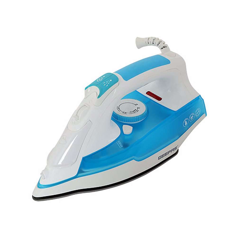 Geepas Non Stick Steam Iron | reliable performance | lightweight | variable steam settings | safety features | stylish | even heat distribution | Halabh.com
