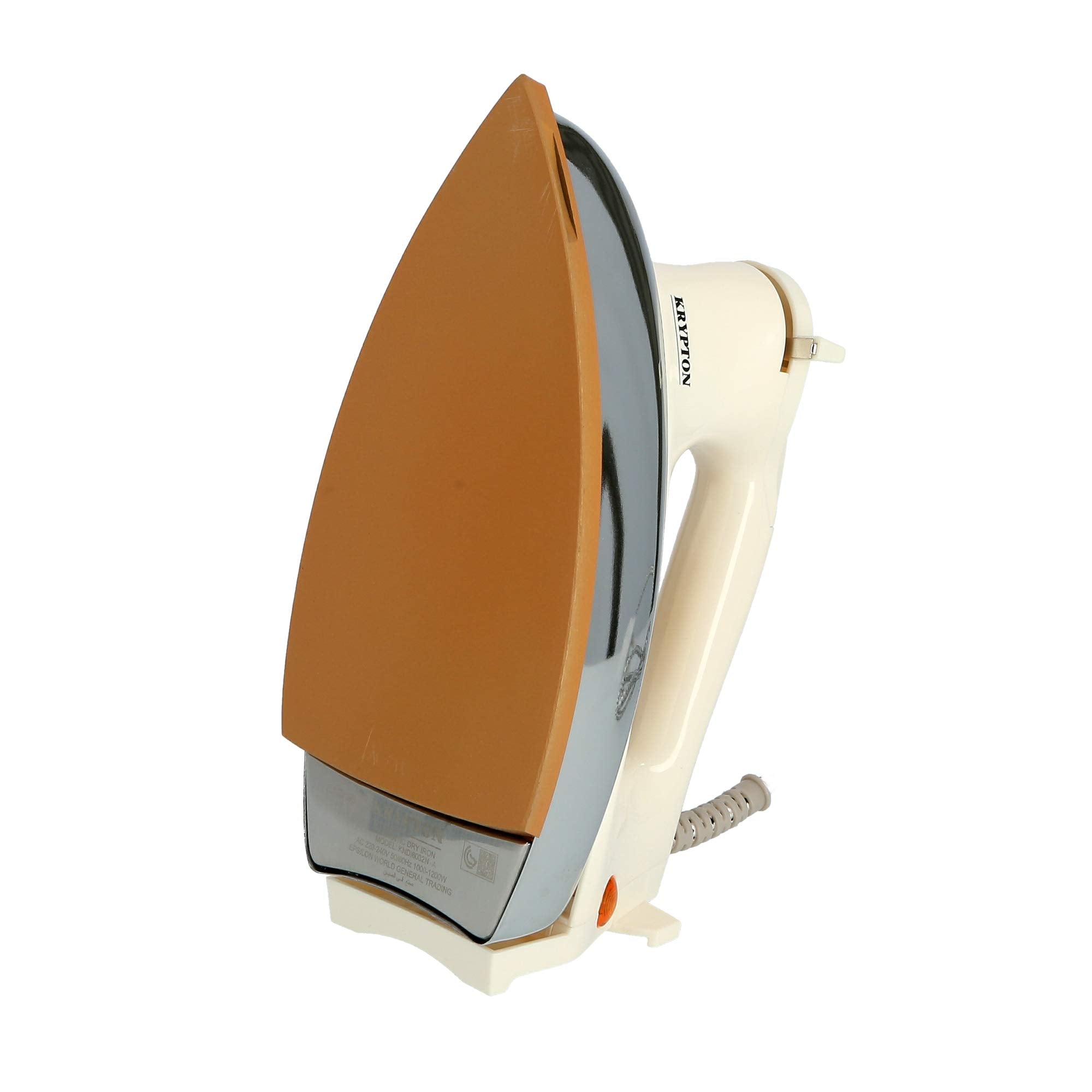 Krypton Automatic Dry Iron with Temperature Control White & Gold | reliable performance | lightweight | variable steam settings | safety features | stylish | even heat distribution | Halabh.com