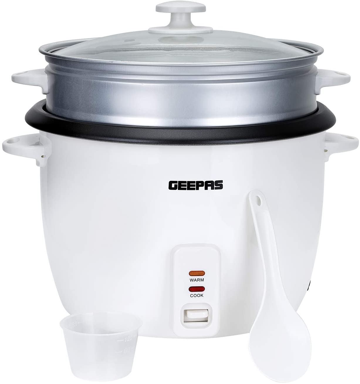Geepas Automatic 2.2 L Rice Cooker Steamer InnerPot Non Stick Electric Keep Warm