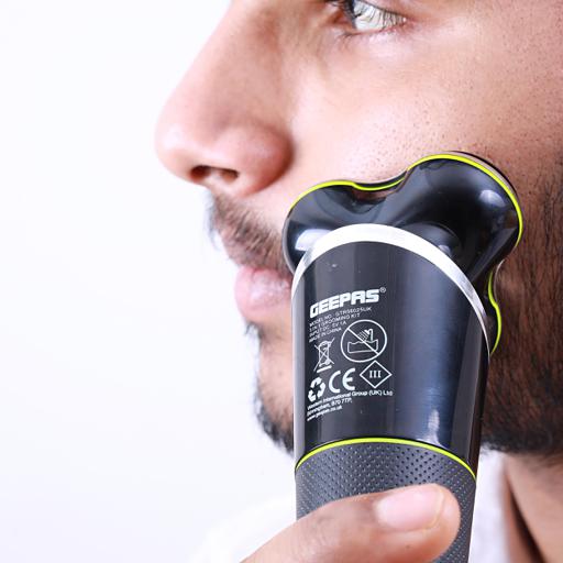Geepas 5In 1 Grooming Kit  Waterproof Mens Electric Shaver Rechargeable