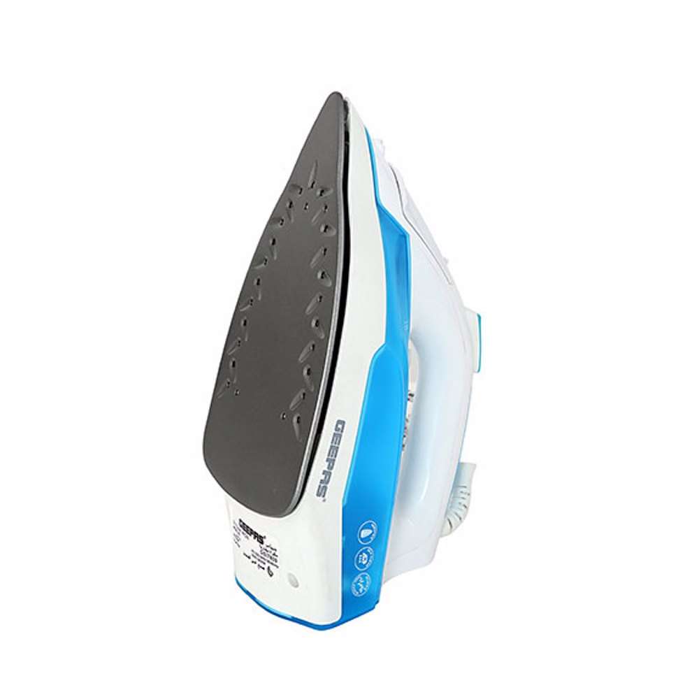 Geepas Non Stick Steam Iron | reliable performance | lightweight | variable steam settings | safety features | stylish | even heat distribution | Halabh.com