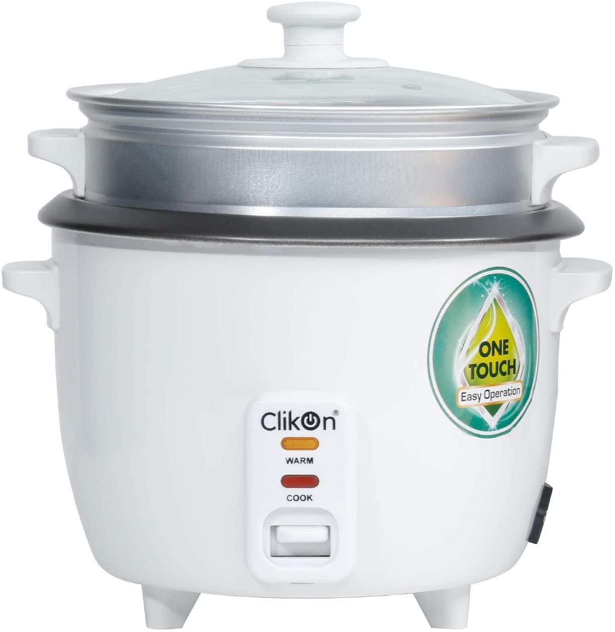 Clikon Rice Cooker With Steamer 2.2L 900W White | Kitchen Appliance | Halabh.com