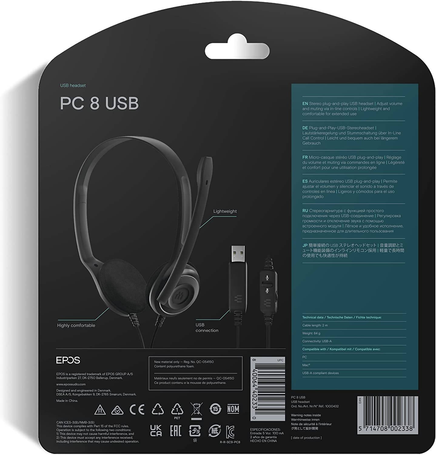 Epos Sennheiser Consumer Audio Sennheiser PC 8 USB Stereo USB Headset for PC & MAC