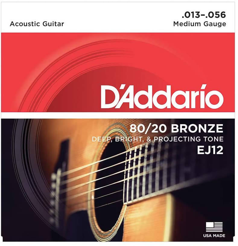 D'Addario EJ12 Bronze Acoustic Guitar Strings Medium