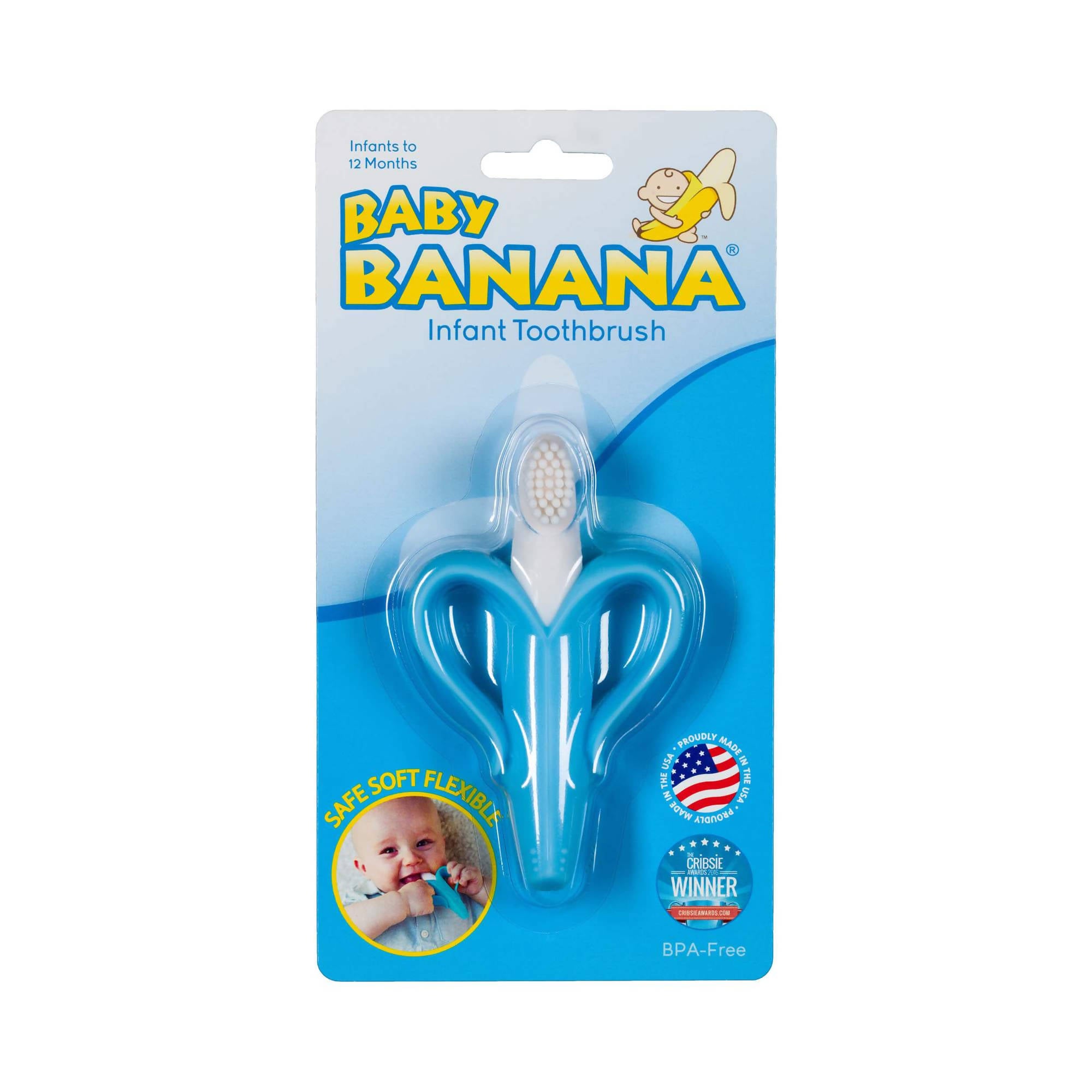 Baby Banana Infant Training Toothbrush and Teether Blue