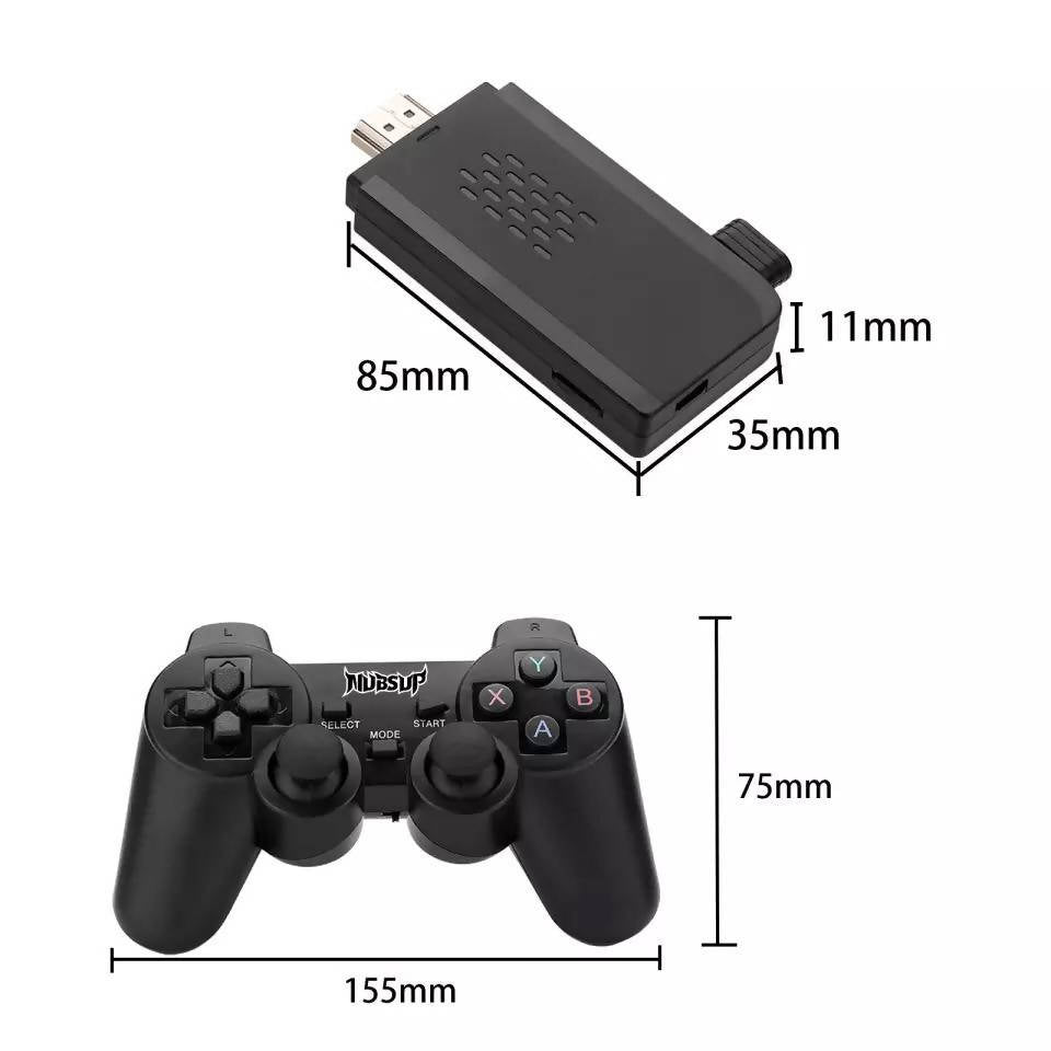 NEWS UB-66 32G Built-in 3513/10000 Games Retro Game Console With Wireless Controller Video Games Stickers For PS1/GBA/MAME