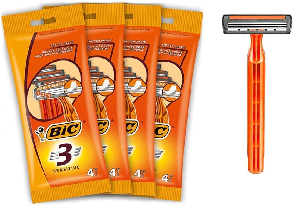 BIC Sensitive 3 Men's Disposable Razors P8+4 | Personal Care | Halabh.com