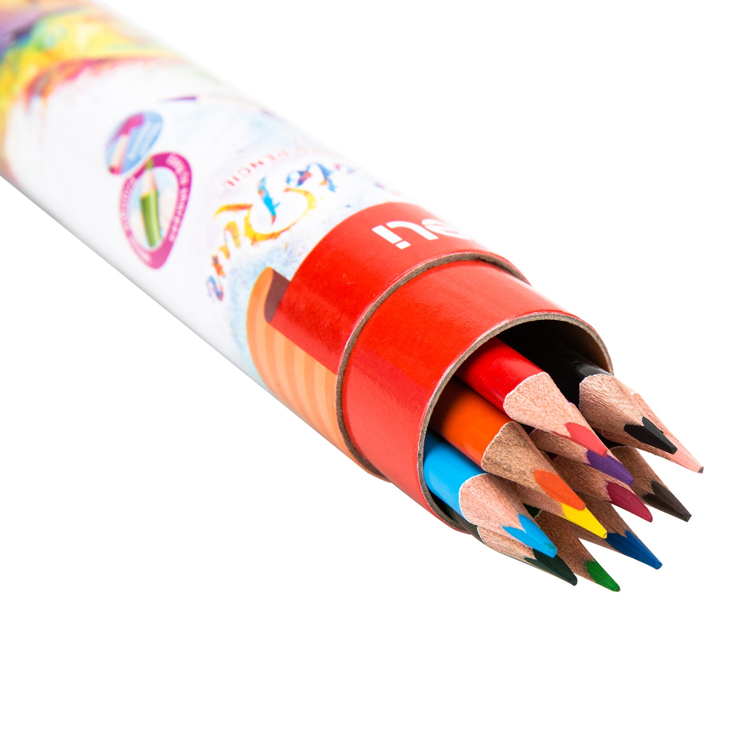 Deli 12 Color Pencil Tube with Sharpener | EC00307 | Office Supplies and Stationery in Bahrain | Halabh