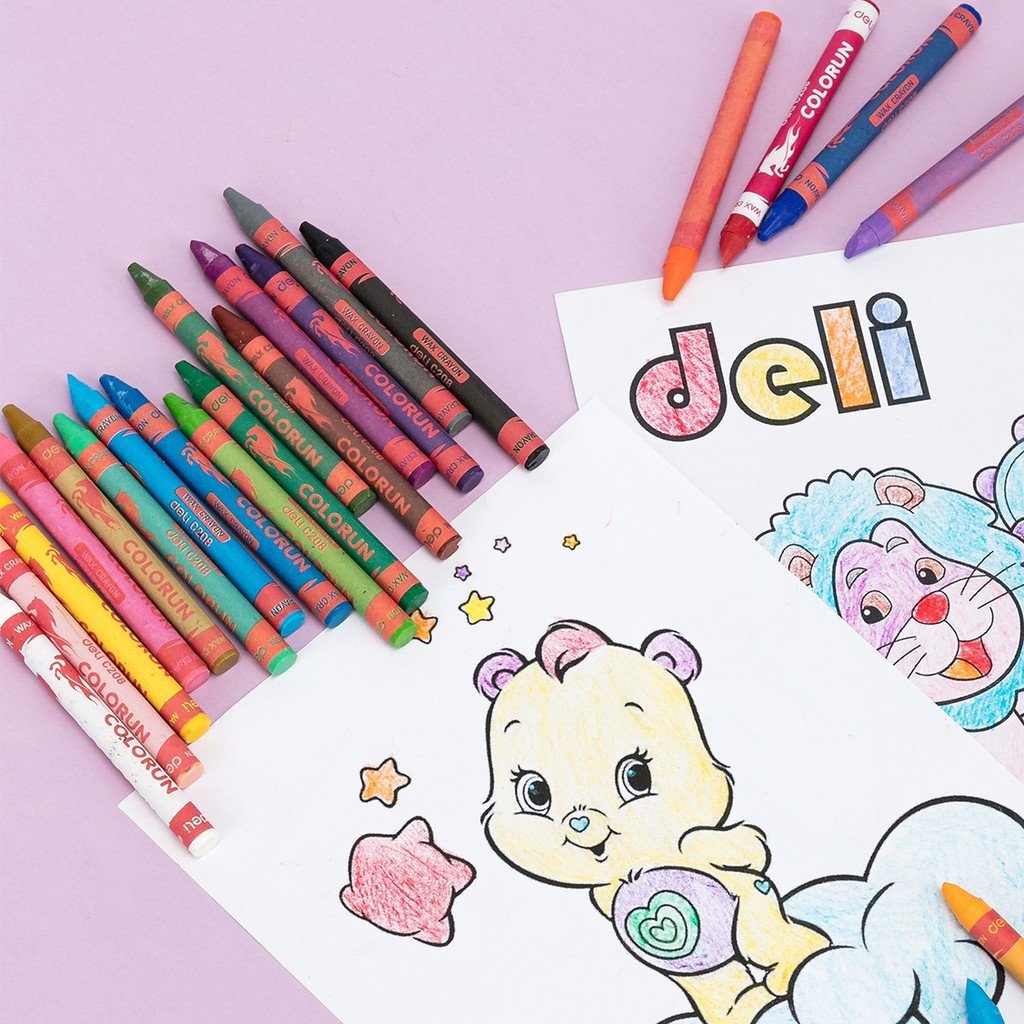 Deli Candle Crayons 12 Colors 1 Box | School Stationary | Halabh.com