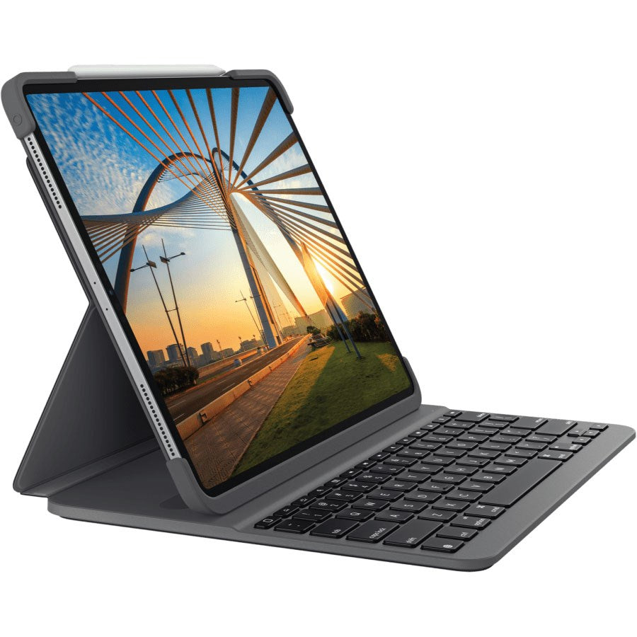 Logitech Slim Folio Pro Backlit Keyboard Case with Bluetooth | For iPad Pro 12.9 Inch | Best iPad Accessories in Bahrain | Halabh