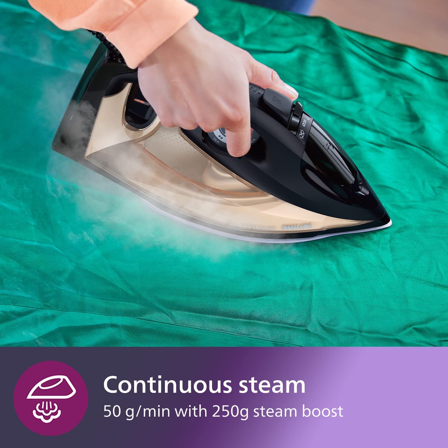 Philips 7000 Series Steam Iron 2800W Black/Gold | Home Appliances & Electronics | Halabh.com