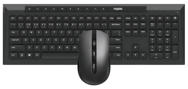 Rapoo 8210M English and Arabic Combo Multimode Wireless Keyboard and Mouse | Color Black | Best Computer Accessories in Bahrain | Halabh