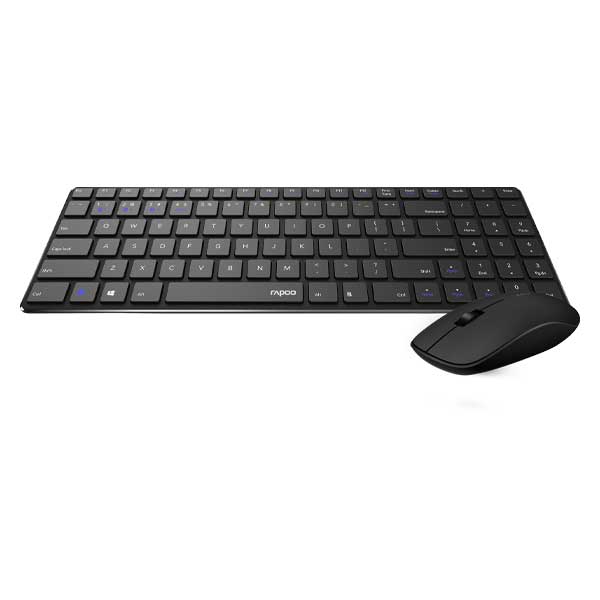 Rapoo 9300M Multimode Ultra Slim Keyboard and Mouse | Color Black | Best Computer Accessories in Bahrain | Halabh