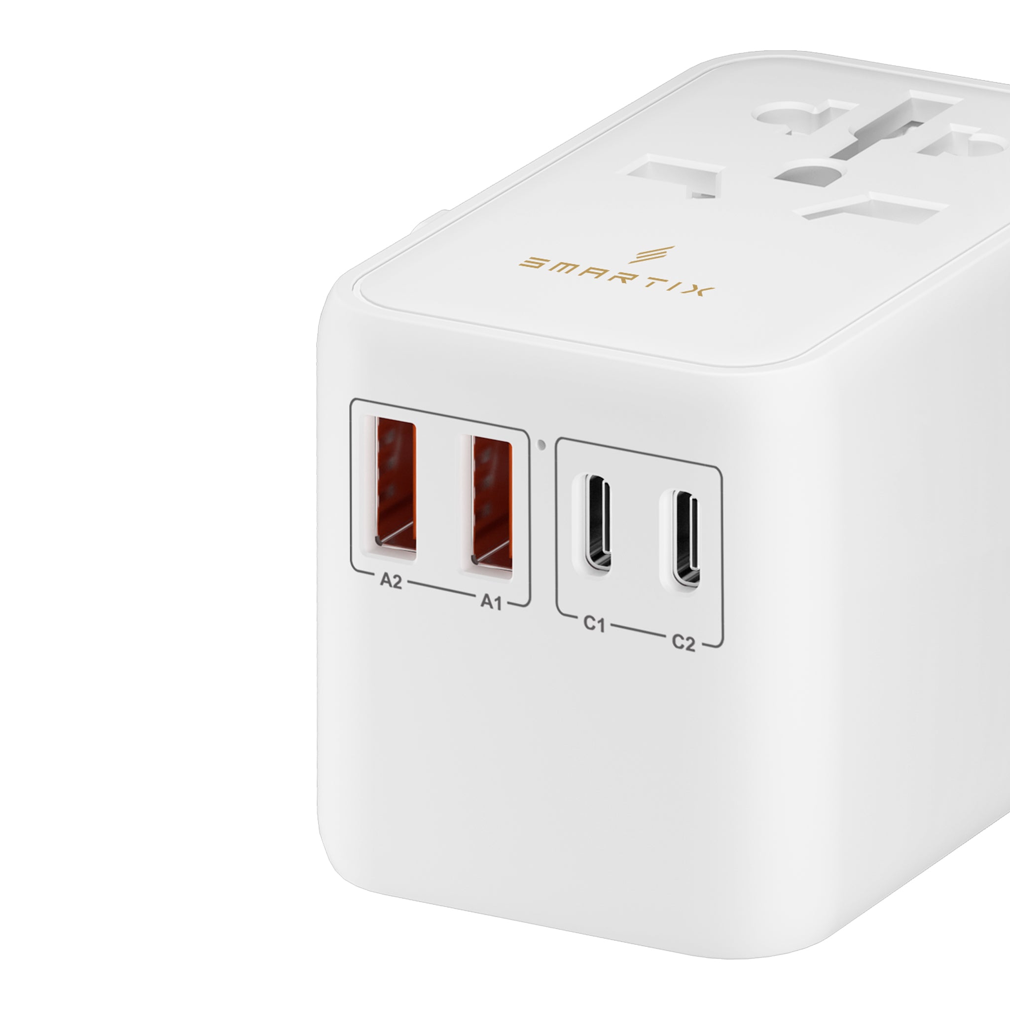 Smartix Premium International Travel Adaptor 65W White - SM1BCTA4