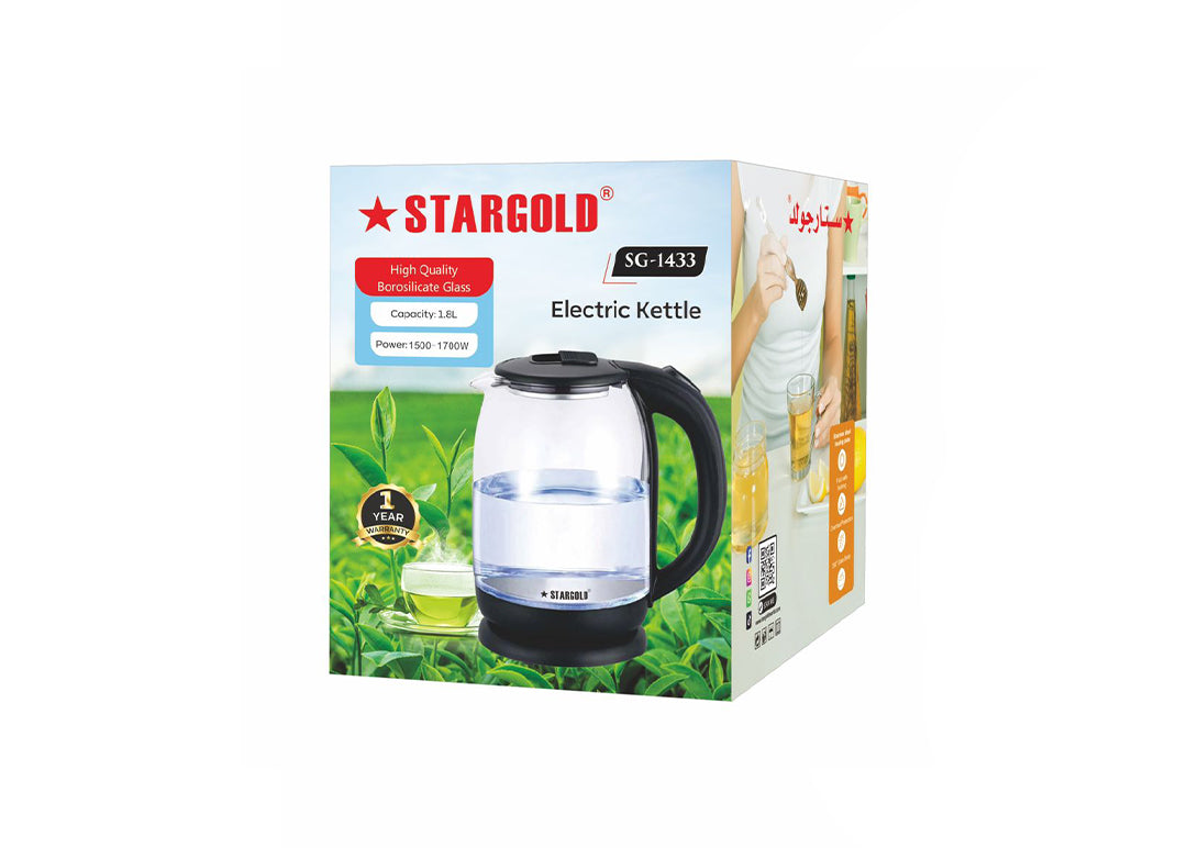 Star Gold 1.8L Glass Kettle 1700W | Kitchen Appliances | Halabh.com