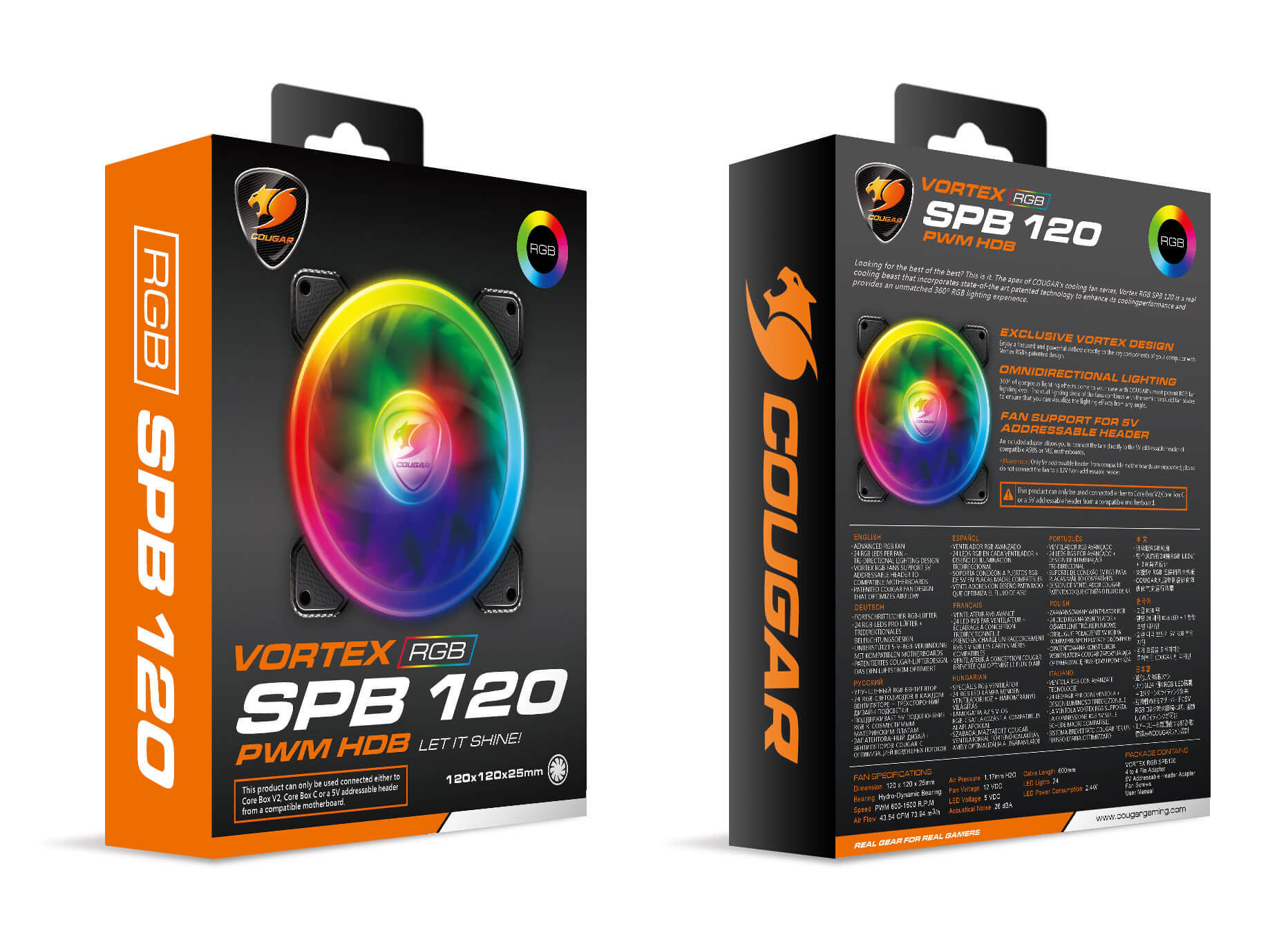 Cougar Gaming Fan Vortex SPB 120 RGB 3 Pack Cooling Kit