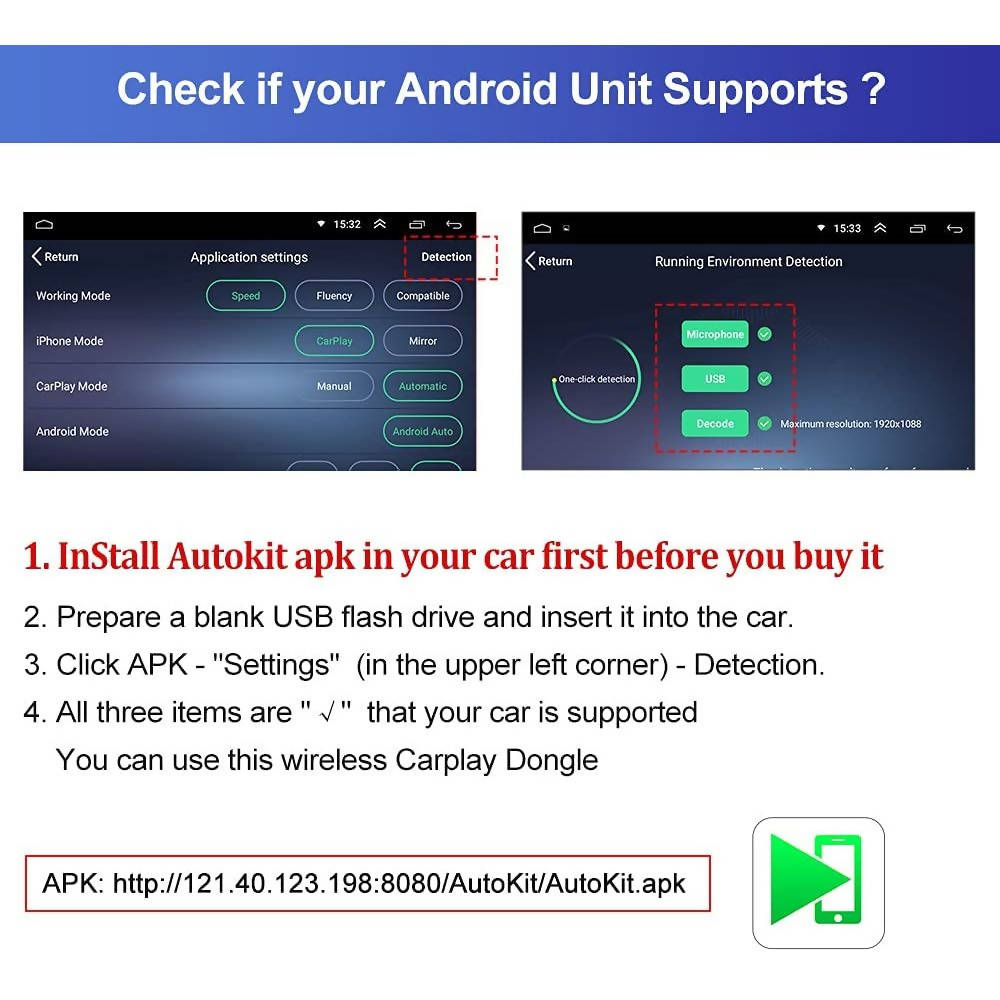 Carlinkit Wireless CarPlay Wired Android Auto Black