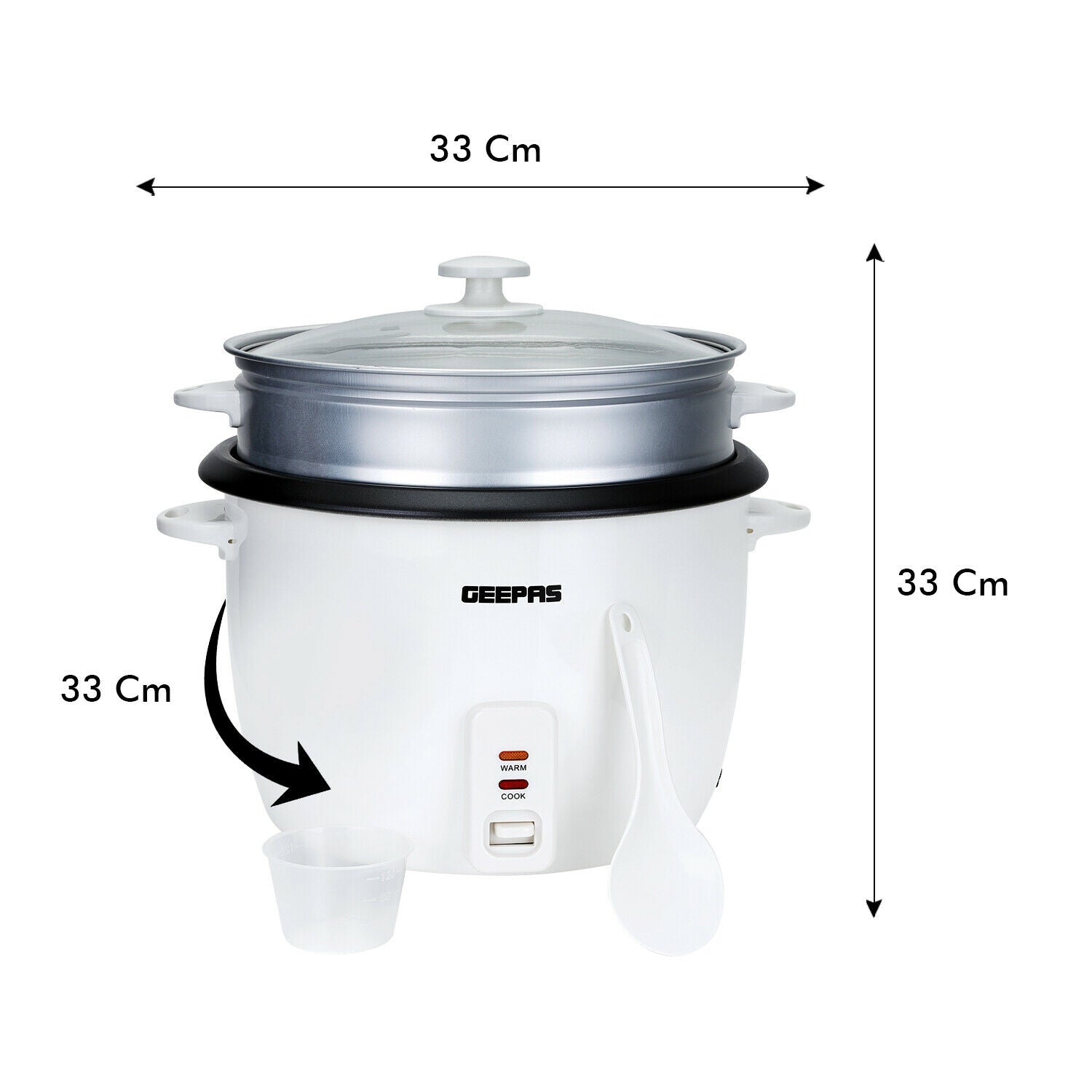 Geepas Automatic Rice Cooker 2.8L White