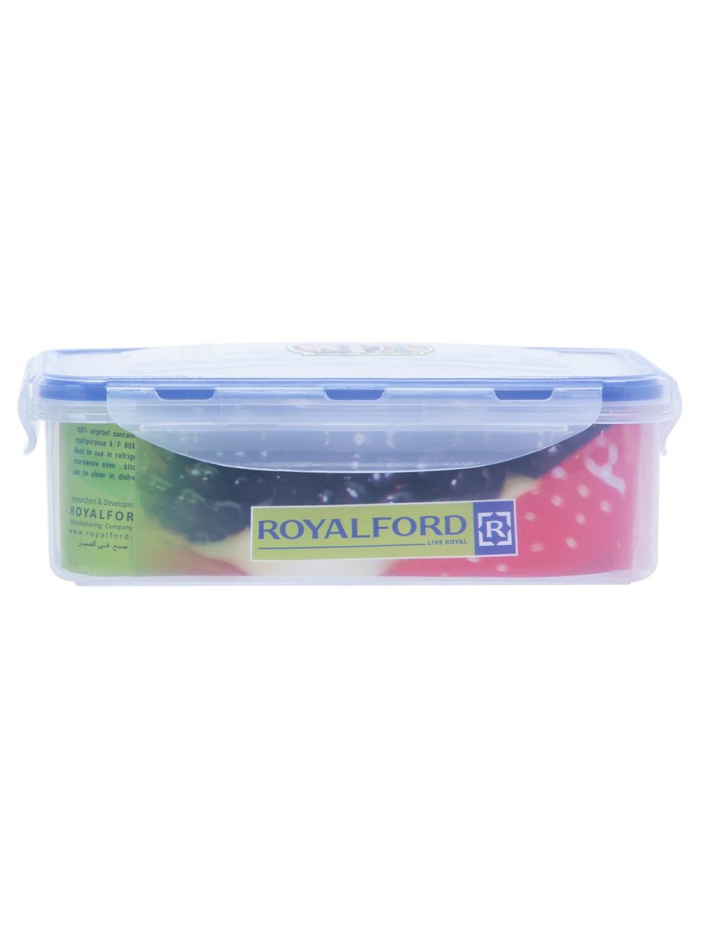 Royalford 1100 Ml Air Proof Box Transparent & Blue