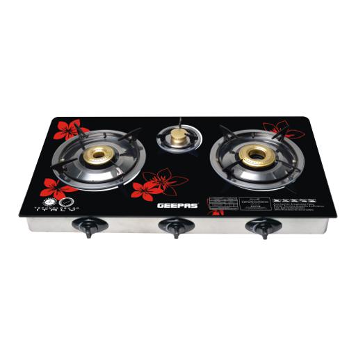 Geepas 3 Burner Gas Cooker Stainless Steel frame