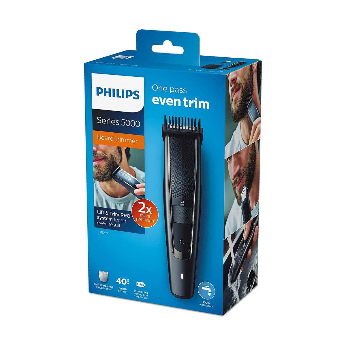 Philips BT5515/13 Philips Beard Trimmer Series 5000, Lift&Trim PRO system, Double-Sharpened Full Metal Blades, Pack of 1