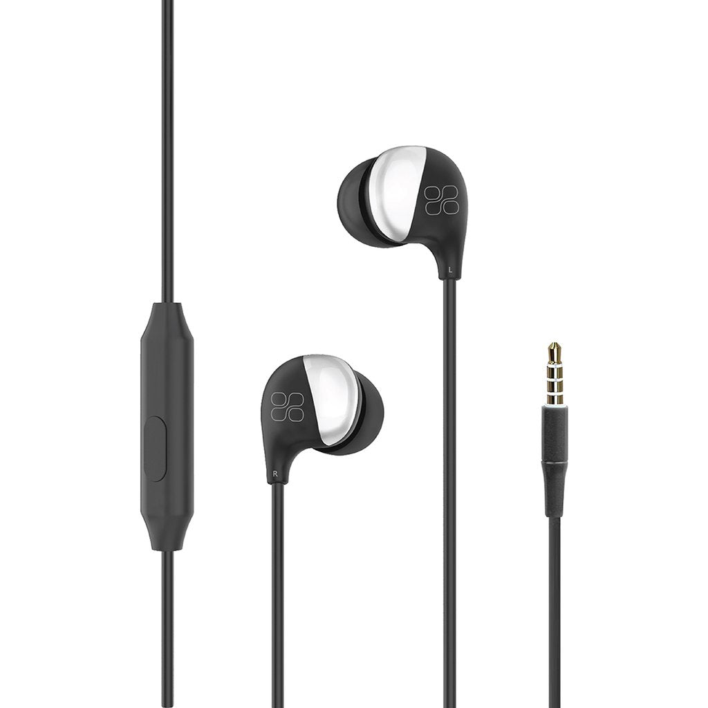 Promate Comet Black Metallic Styled Wired Earphones With Microphone Black