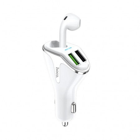 Hoco E47 Wireless Headset Car Charger White