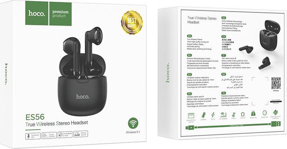 Hoco Wireles Ear Phones Black