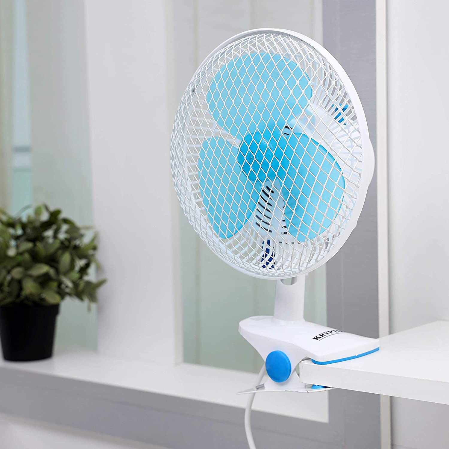 Krypton 8 Inch Table Fan White & Blue