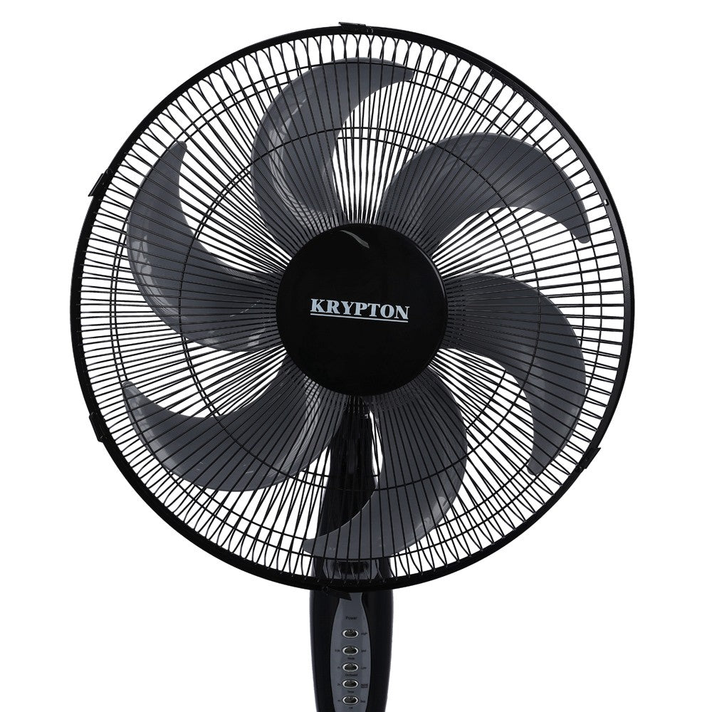 Krypton 16 Inch Stand Fan with Remote Control Black | in Bahrain | Halabh.com