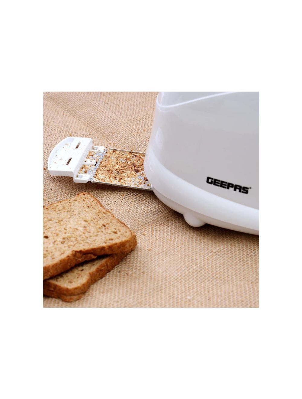 Geepas 4 Slice Bread Toaster 1100W - White