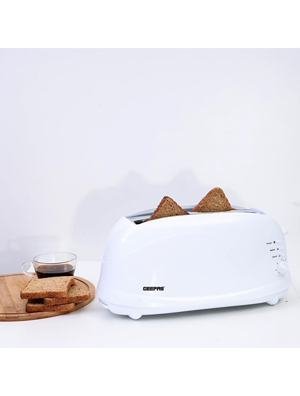 Geepas 4 Slice Bread Toaster 1100W - White