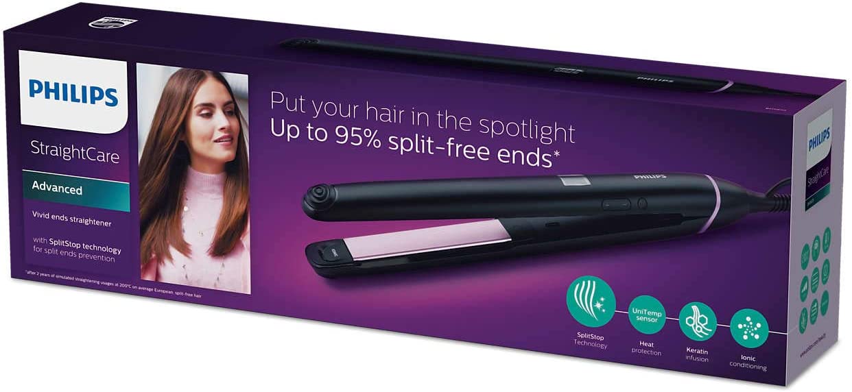 Philips Straight Care Vivid Ends Straightener | Color Black | Best Personal Care Accessories in Bahrain | Halabh