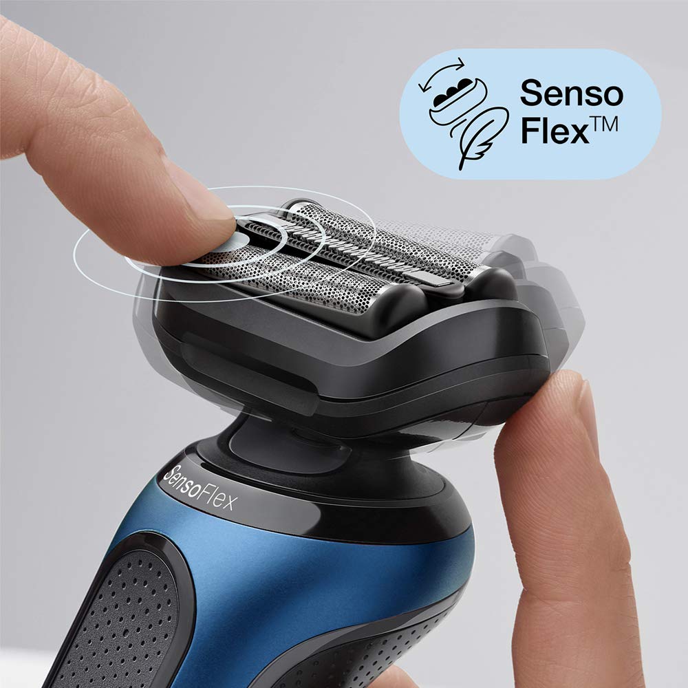 Braun 60-B1000s,Braun Shaver Series 6 Sensoflex - 60-B1000S Wet & Dry Shaver, With Travel Case, Blue, Blue,