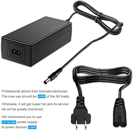Shnitpwr 60W Power Supply Adapter AC DC Converter 100V 240V to 12 Volt 5 Amp
