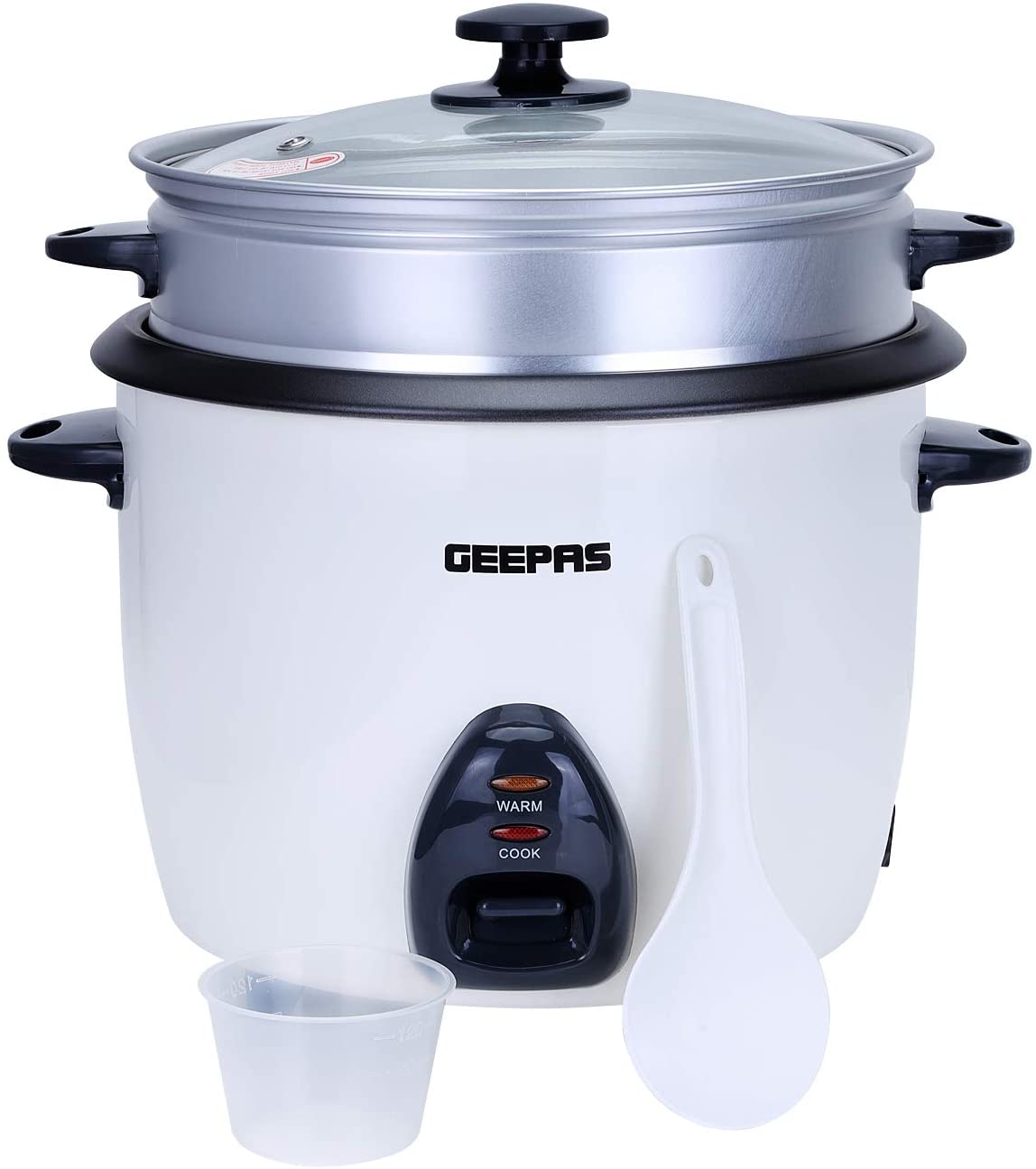 Geepas1.5L Rice Cooker Steamer With Non Stick Cooking Pot 500W