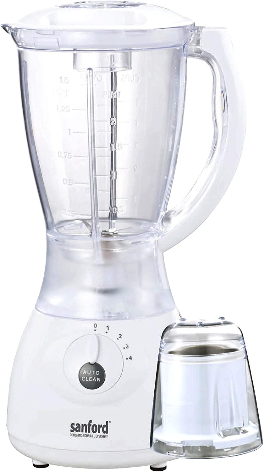 Sanford 2 In 1 Plastic Blender 1.5 Litre 550 Watts White