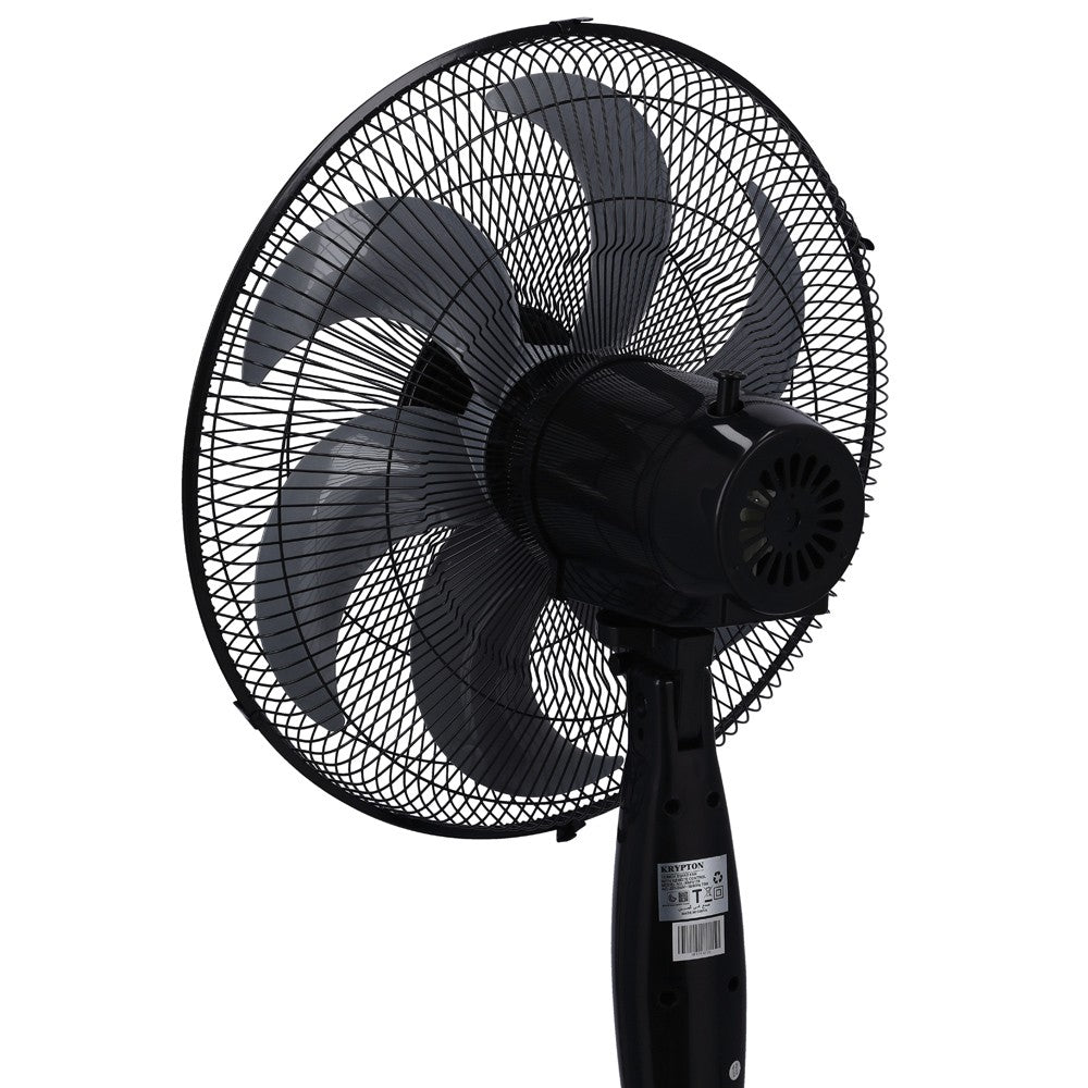 Krypton 16 Inch Stand Fan with Remote Control Black | in Bahrain | Halabh.com