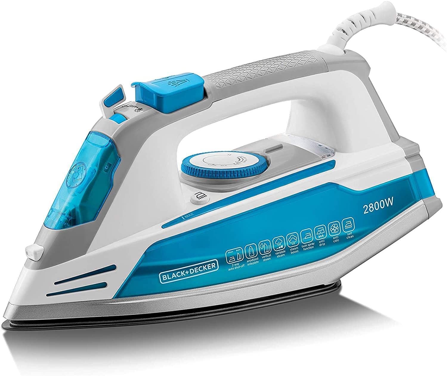 Black & Decker Anti Drip Sole Plate Steam Iron White in Bahrain | Halabh