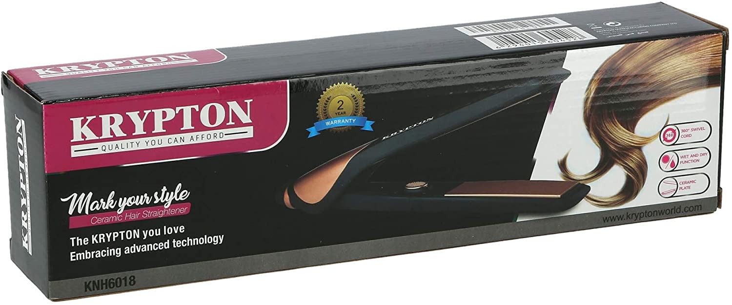 Krypton Ceramic Hair Straightener Black & Skin